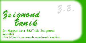 zsigmond banik business card